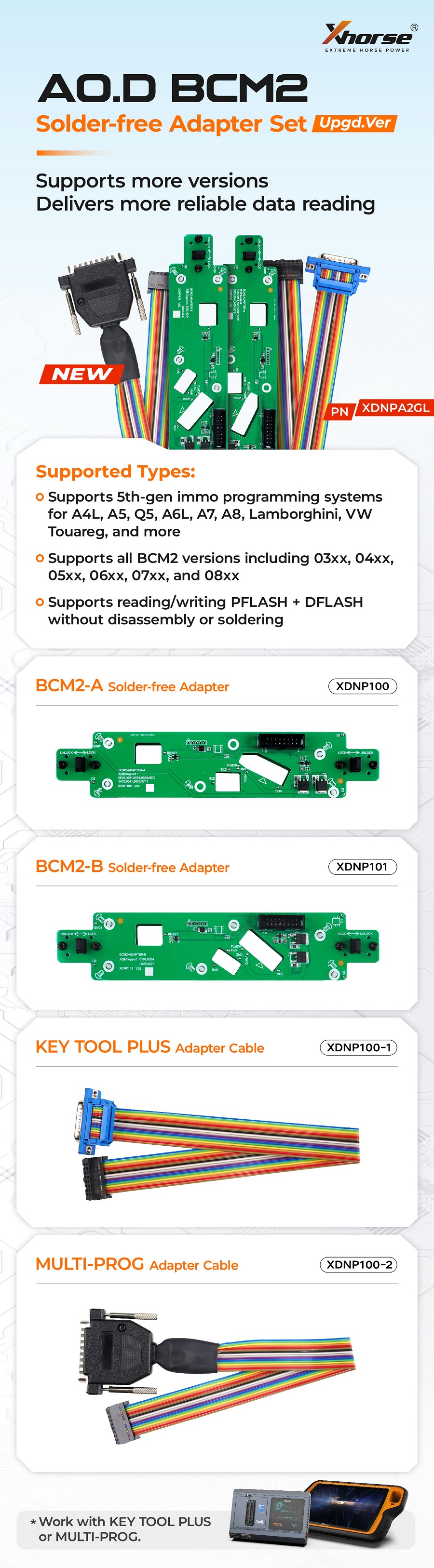 Xhorse BCM2 Solder-free Adapter for Audi 5th IMMO - XhorseGlobal