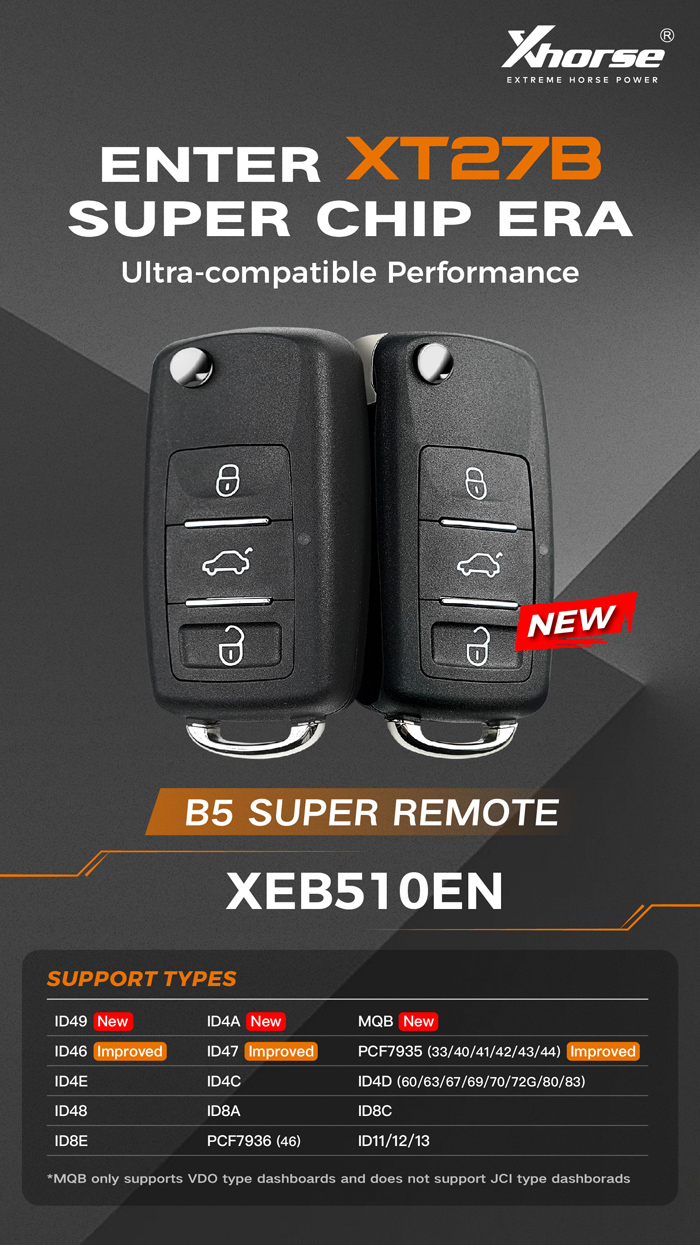 Xhorse XEB510EN Super Remote VW B5 Flip with XT27B Chip 5pcs/lot - Image 2