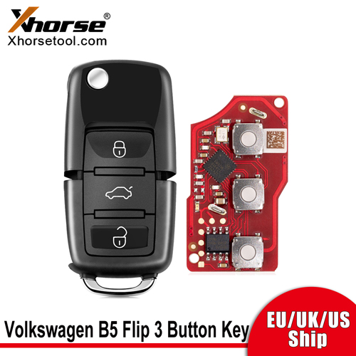 Xhorse XKB520EN VW B5 Flip Wire Remote 3 Buttons 5pcs/lot - XhorseGlobal