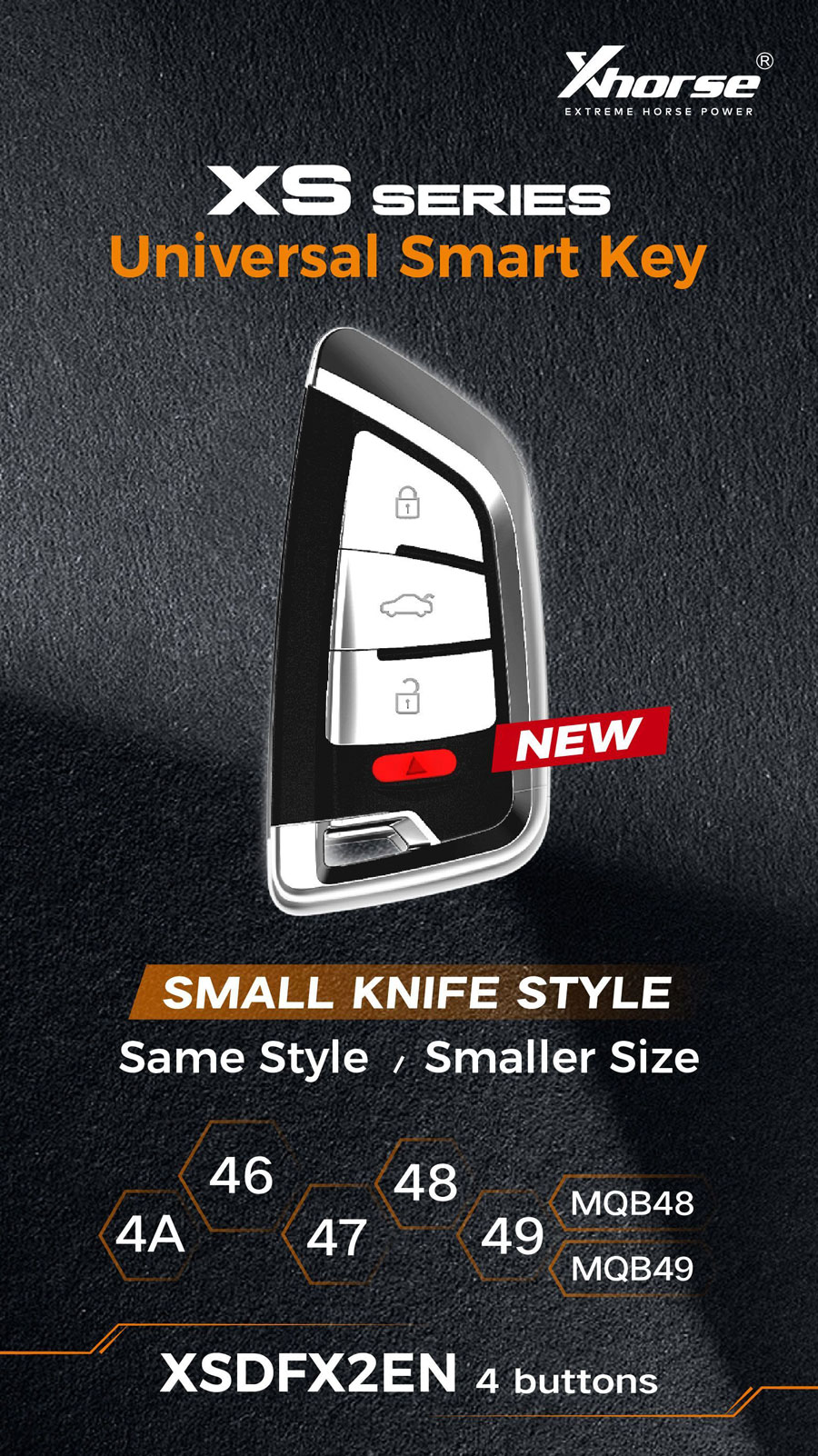 Xhorse XSKF01EN Smart Proximity Key Knife 3 Buttons 5pcs/lot - XhorseGlobal
